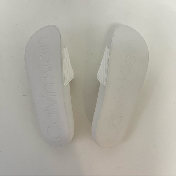 CALVIN KLEIN Anders Pool Slide Sandal In White Color - New In Box - Duplicate - Picture 10 of 11